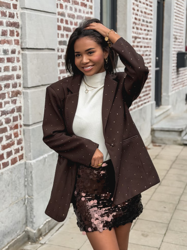 Jupe à sequins Apoline - Marron