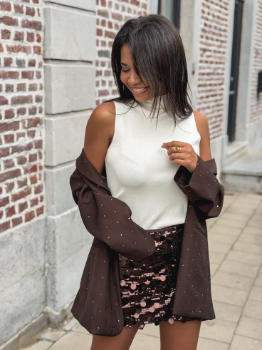 Jupe à sequins Apoline - Marron