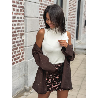 Jupe à sequins Apoline - Marron