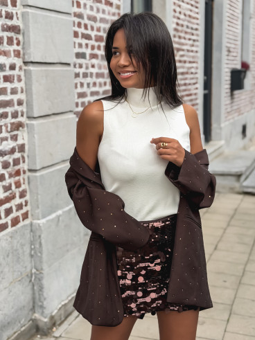 Jupe à sequins Apoline - Marron