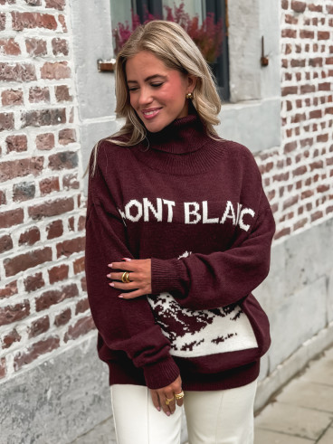 Pull "Mont blanc" - Bordeaux