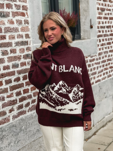 Pull "Mont blanc" - Bordeaux