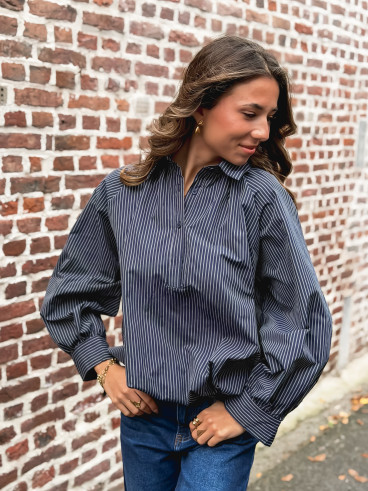 Blouse ligné Serenia - marine