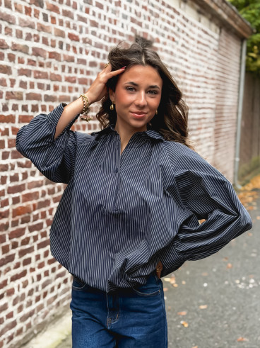 Blouse ligné Serenia - marine
