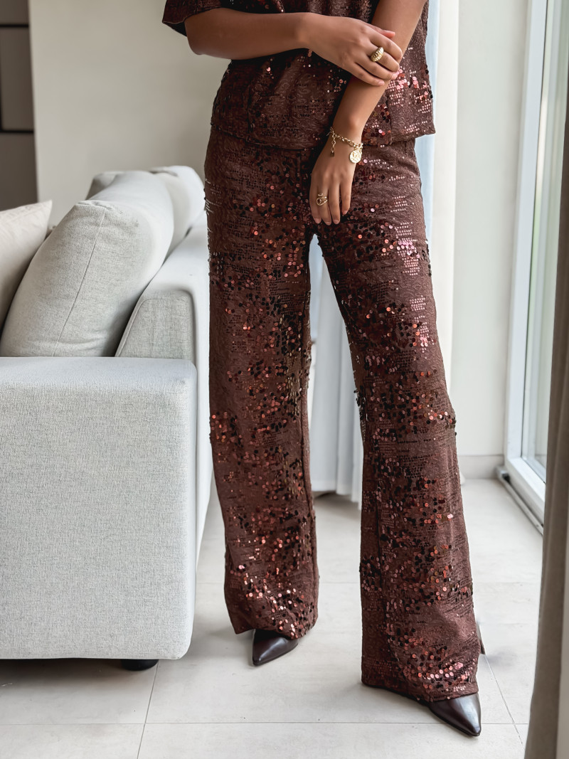 Pantalon à sequins Valéa - Marron Pantalon à sequins Valéa - Marron