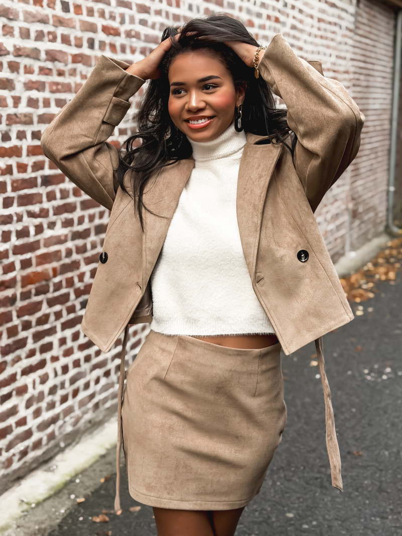 Jupe en suédine Evanya - Beige Jupe en suédine Evanya - Beige