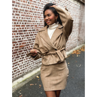 Jupe en suédine Evanya - Beige