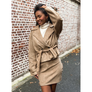 Jupe en suédine Evanya - Beige