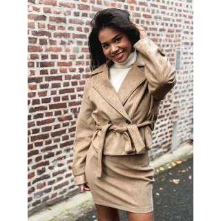 Jupe en suédine Evanya - Beige