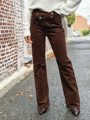 Pantalon en velour Rosina - Chocolat Pantalon en velour Rosina - Chocolat