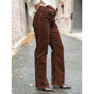 Pantalon en velour Rosina - Chocolat