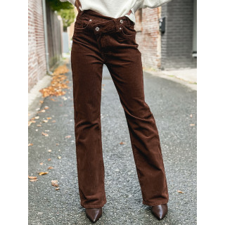 Pantalon en velour Rosina - Chocolat