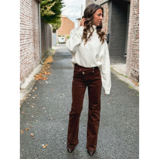Pantalon en velour Rosina - Chocolat