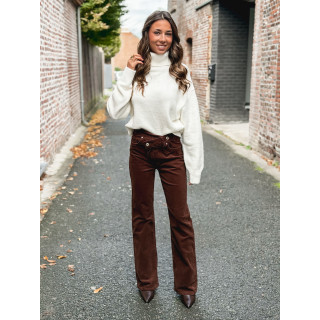 Pantalon en velour Rosina - Chocolat