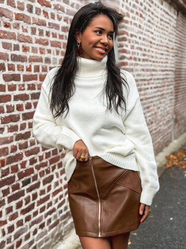Pull col roulé Nolys - Blanc
