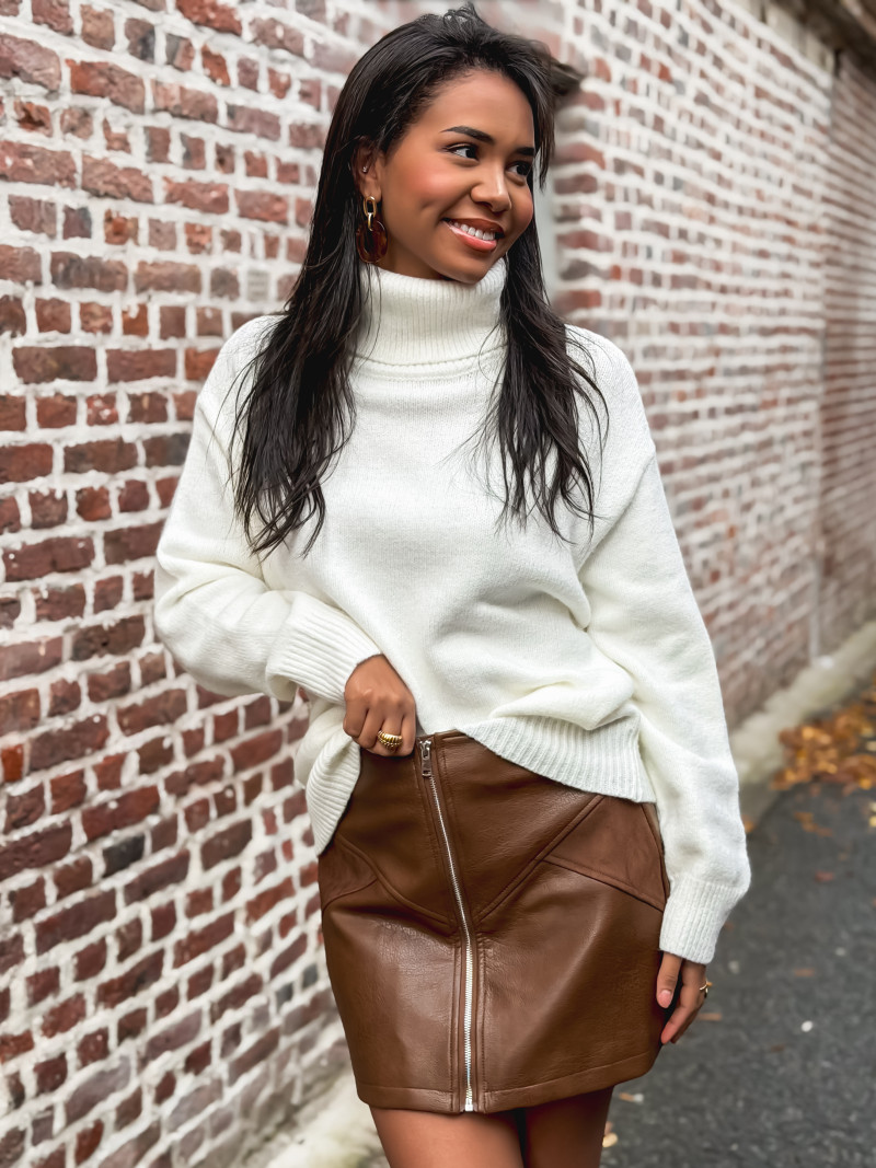 Pull col roulé Nolys - Blanc
