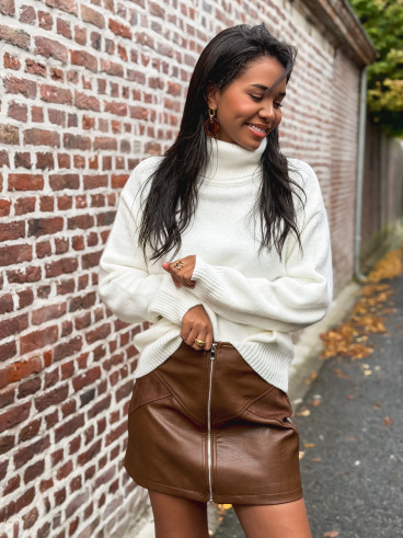 Pull col roulé Nolys - Blanc