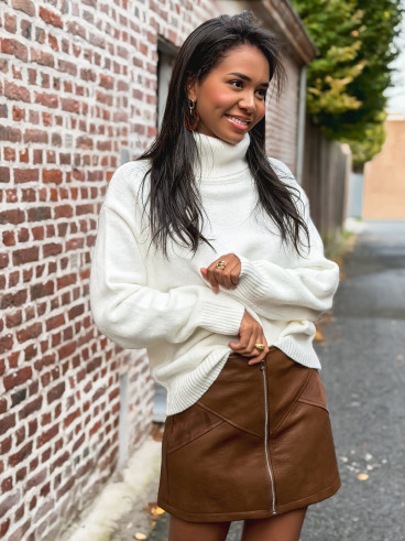 Pull col roulé Nolys - Blanc
