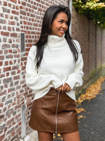 Pull col roulé Nolys - Blanc