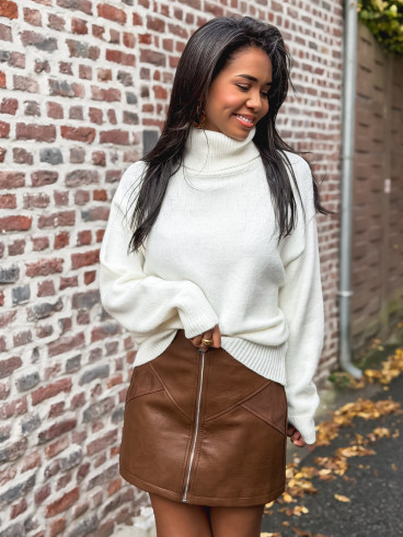 Pull col roulé Nolys - Blanc