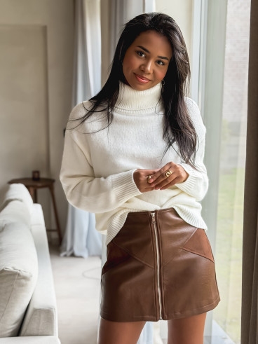 Pull col roulé Nolys - Blanc