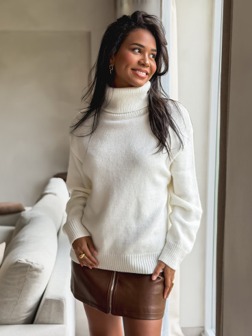 Pull col roulé Nolys - Blanc