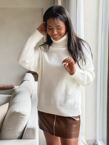 Pull col roulé Nolys - Blanc