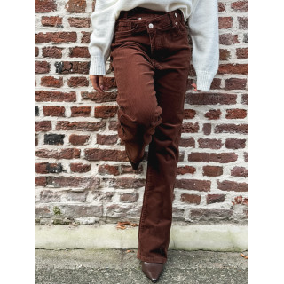 Pantalon en velour Rosina - Chocolat