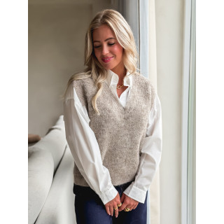 Pull sans manches Camélya - Taupe