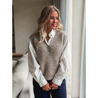 Pull sans manches Camélya - Taupe
