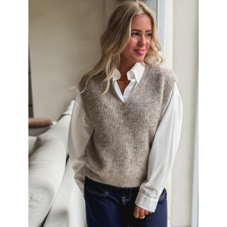 Pull sans manches Camélya - Taupe