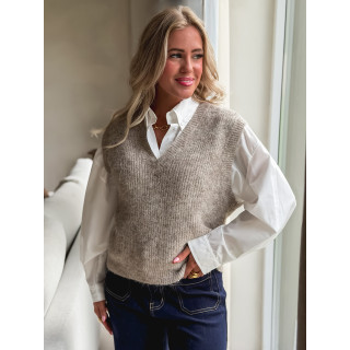 Pull sans manches Camélya - Taupe