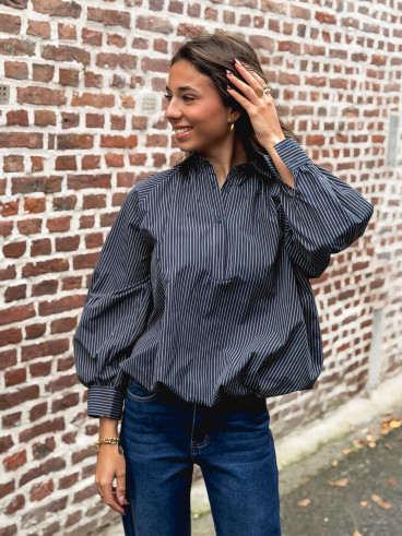 Blouse ligné Serenia - marine
