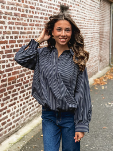 Blouse ligné Serenia - marine