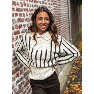 Pull ligné Ines - beige/marron