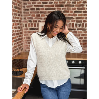 Pull sans manches Camélya - Beige