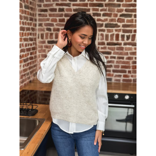 Pull sans manches Camélya - Beige