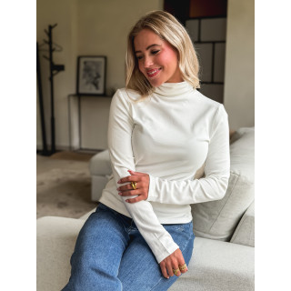 Pull col roulé Lorène - Blanc