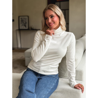 Blouse col roulé Lorène - Blanc