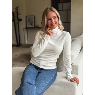 Blouse col roulé Lorène - Blanc