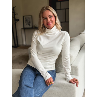 Blouse col roulé Lorène - Blanc