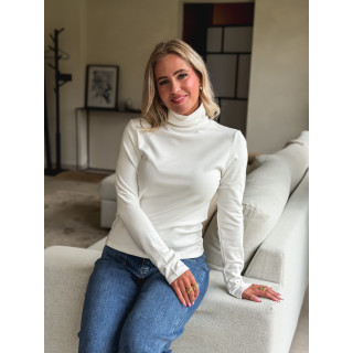 Blouse col roulé Lorène - Blanc