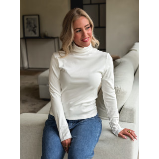 Blouse col roulé Lorène - Blanc