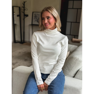 Blouse col roulé Lorène - Blanc