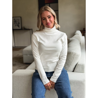 Blouse col roulé Lorène - Blanc