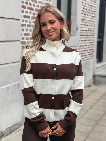 Gilet Azaléa - Chocolat/Ecru Gilet Azaléa - Chocolat/Ecru