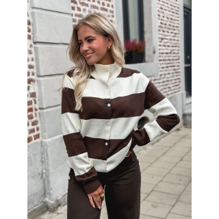 Gilet Azaléa - Chocolat/Ecru
