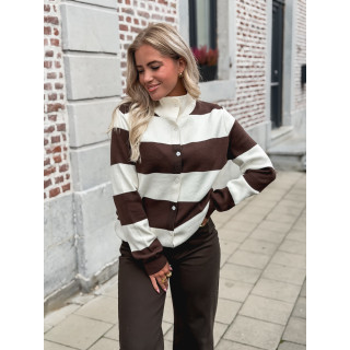 Gilet Azaléa - Chocolat/Ecru