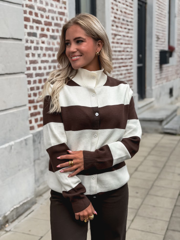 Gilet Azaléa - Chocolat/Ecru Gilet Azaléa - Chocolat/Ecru