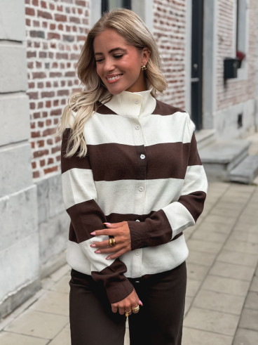 Gilet Azaléa - Chocolat/Ecru Gilet Azaléa - Chocolat/Ecru